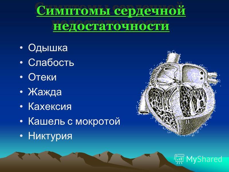 Признаки сердечной