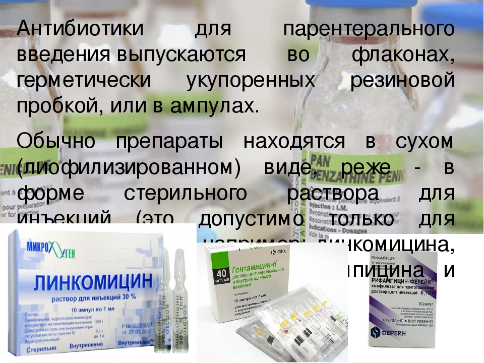 Лекарственные средства для парентерального применения