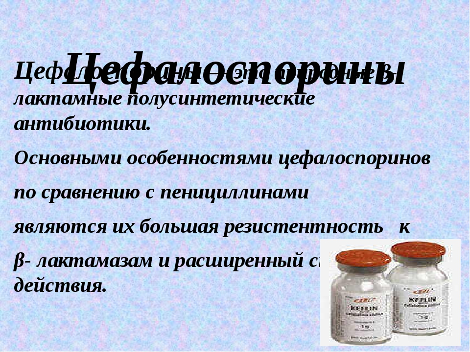 Антибиотики пенициллины цефалоспорины