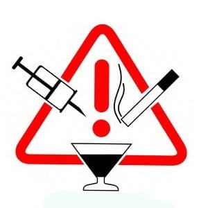 Знак опасности алкоголя и курения
